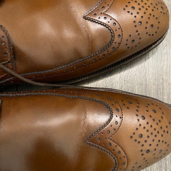 Salvatore Ferragamo Brown Leather Wingtip Oxford Shoes Size 11.5 - Picture 3 of 16